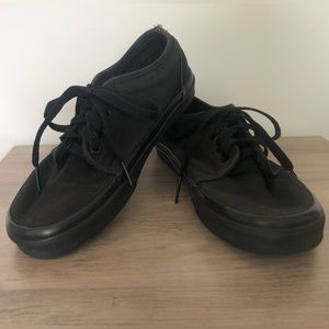 All Black Lace Up Vans in Size 6.5